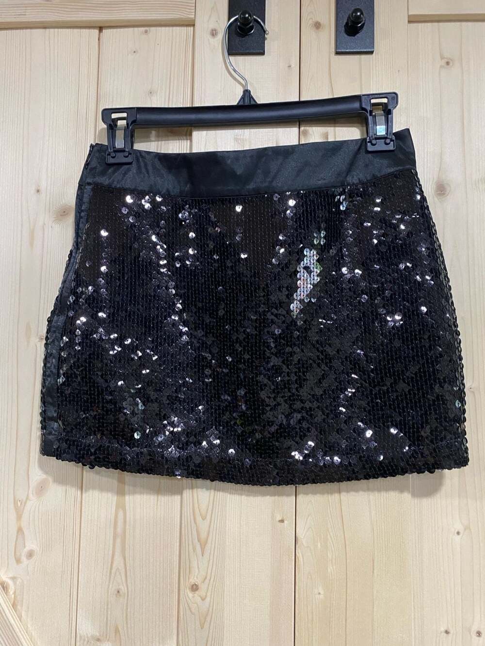 H&M Black Sequin Mini Skirt Size 2